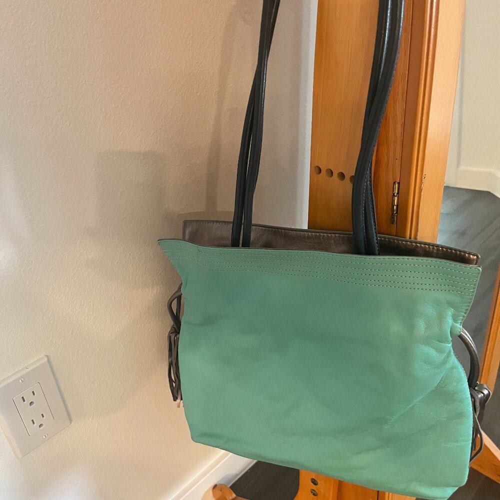 All Leather Turquoise Handmade Designer Purse